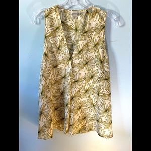 $5. Allison made this light free flowing fun top with gold and olive